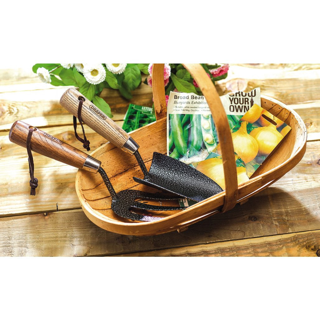 Draper Carbon Steel Heavy Duty Hand Fork and Trowel Set with Ash Handles (2 Piece)  83776