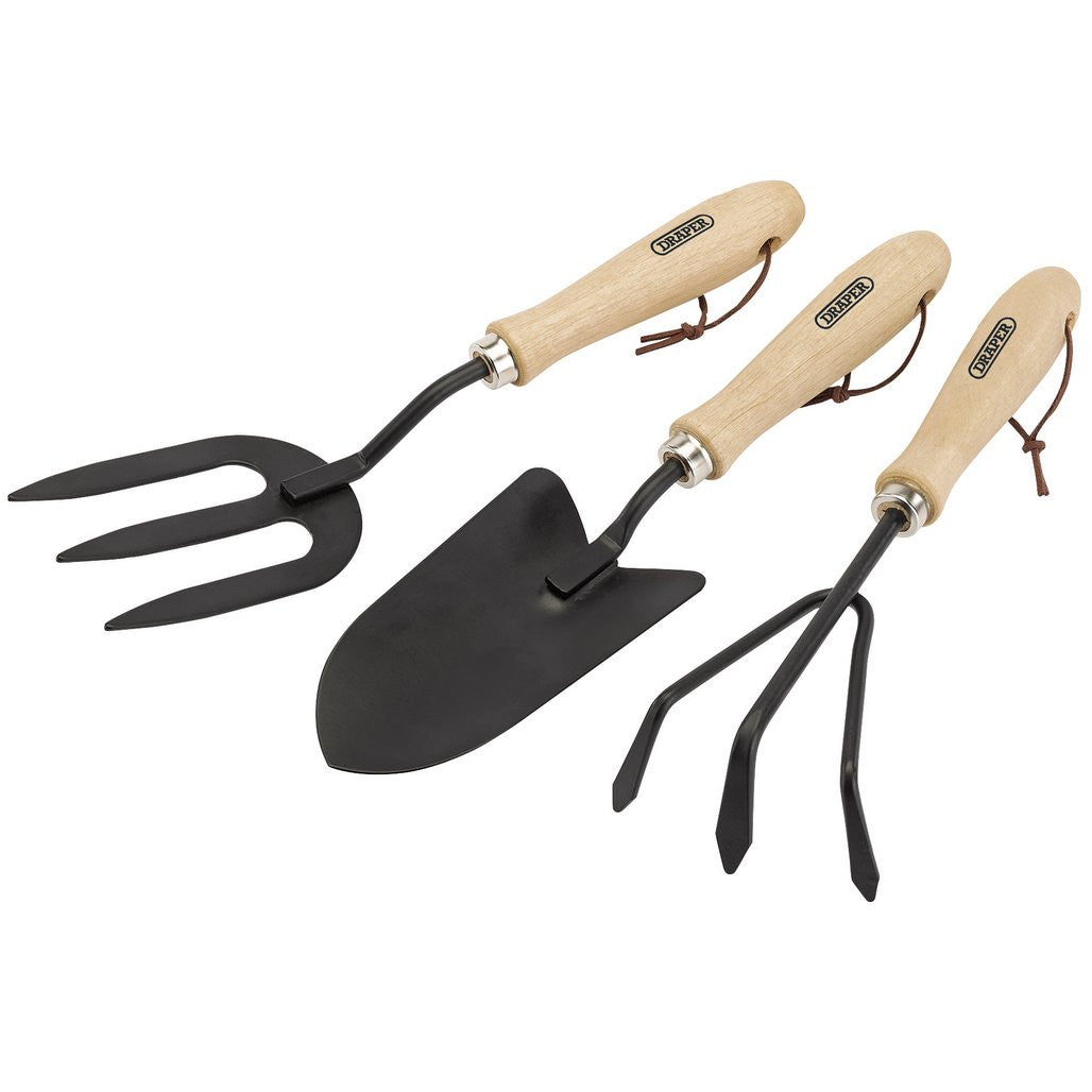 Draper Carbon Steel Hand Fork, Cultivator and Trowel with Hardwood Handles  83993