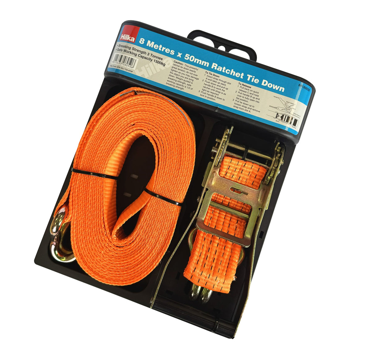 Hilka 50mm x 8m Heavy Duty Ratchet Tie Down 84180050