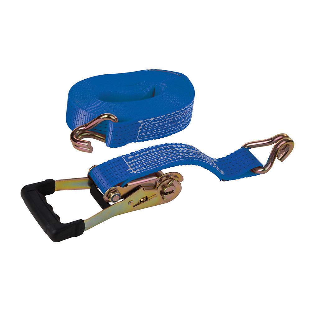 Silverline Rubber-Handled Ratchet Tie Down Strap J-Hook 846125