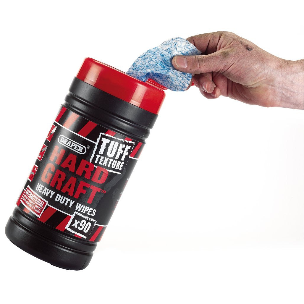 Draper Hard Graft Tuff Texture Heavy Duty Wipes (Tub of 90)  84712