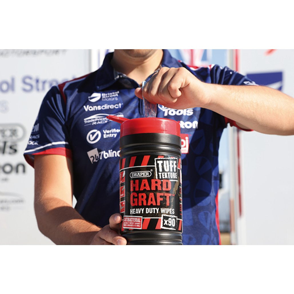 Draper Hard Graft Tuff Texture Heavy Duty Wipes (Tub of 90)  84712