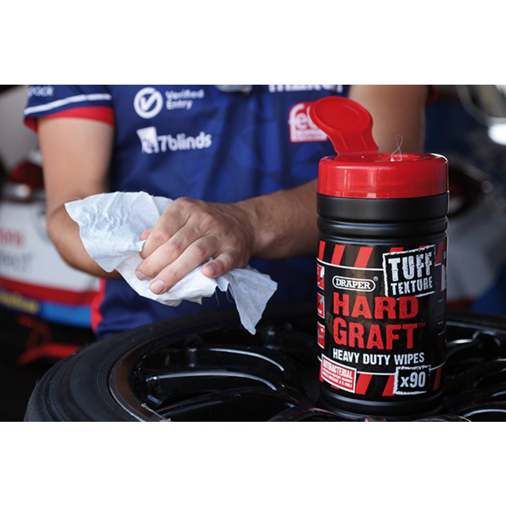 Draper Hard Graft Tuff Texture Heavy Duty Wipes (Tub of 90)  84712