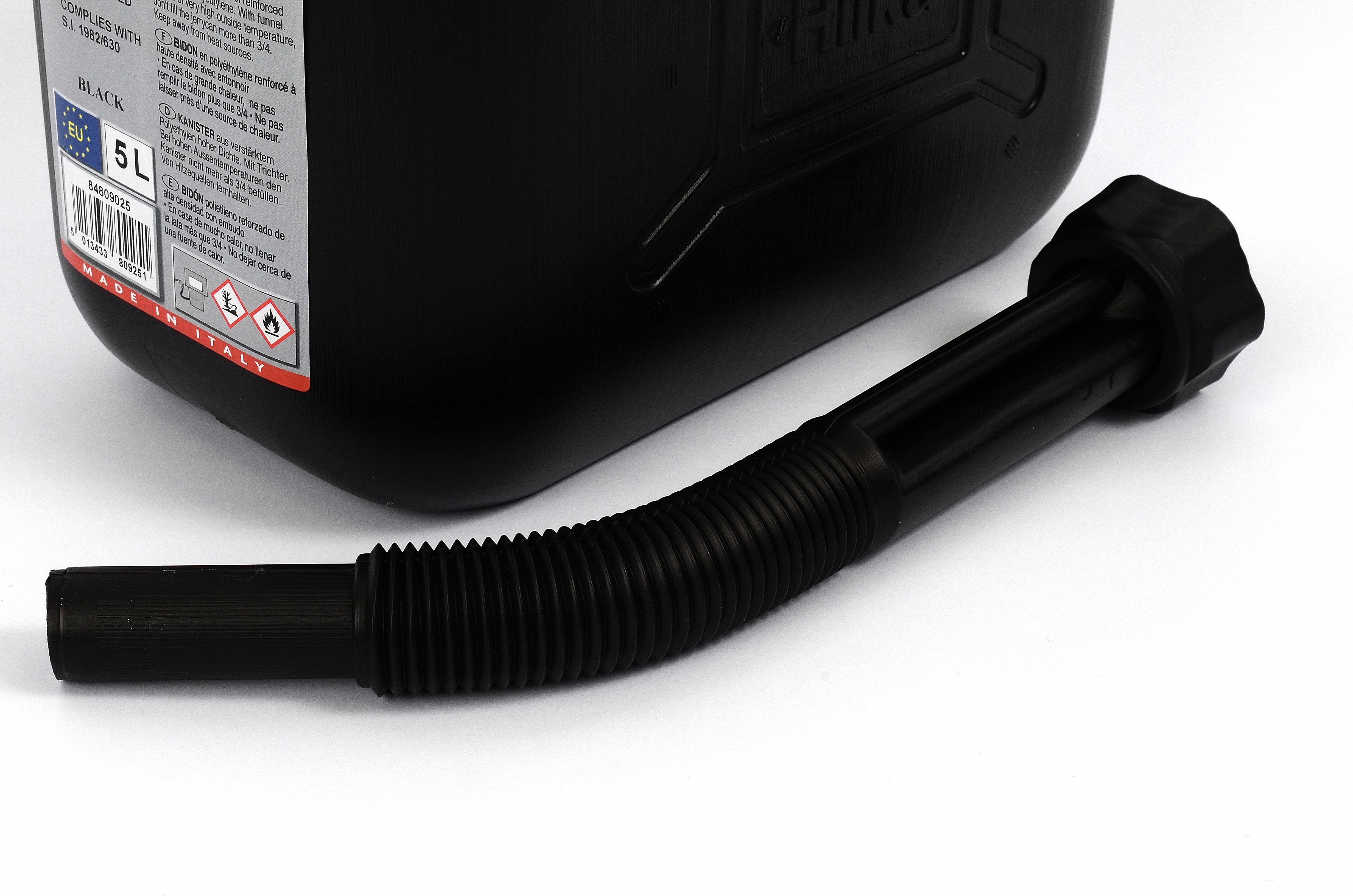 Hilka 5L Black Plastic Fuel Can 84809025