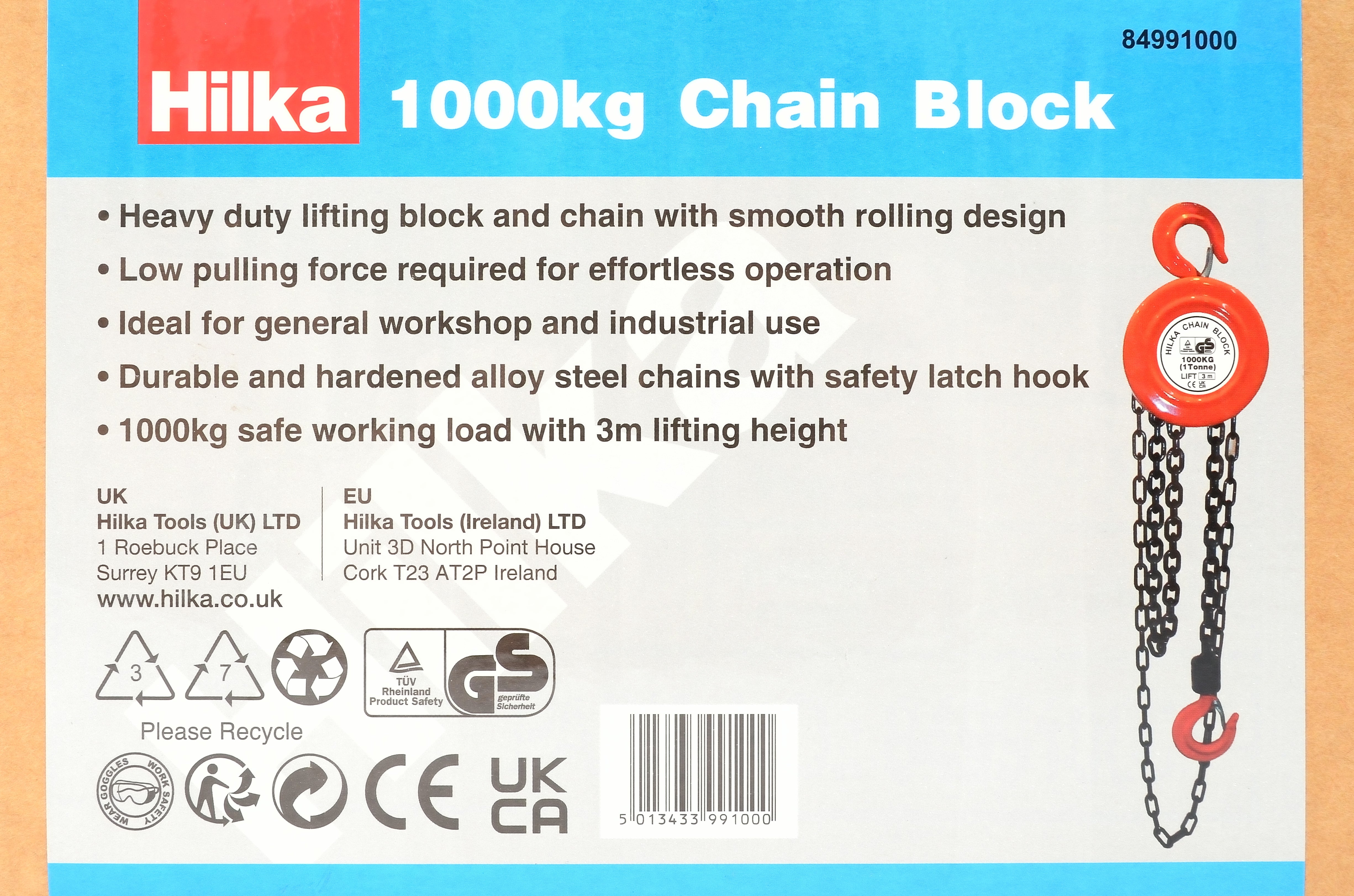 Hilka 1000kg Chain Block 84991000