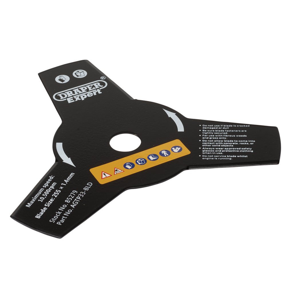 Draper 3-Tooth Brush Cutter Blade, 255mm  85279