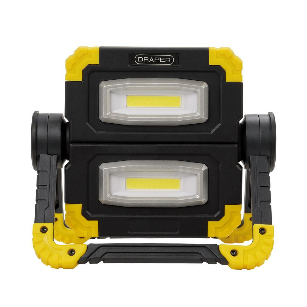 Draper Twin COB LED Rechargeable Work Light, 10W, 850 Lumens, Micro USB Cable Supplied