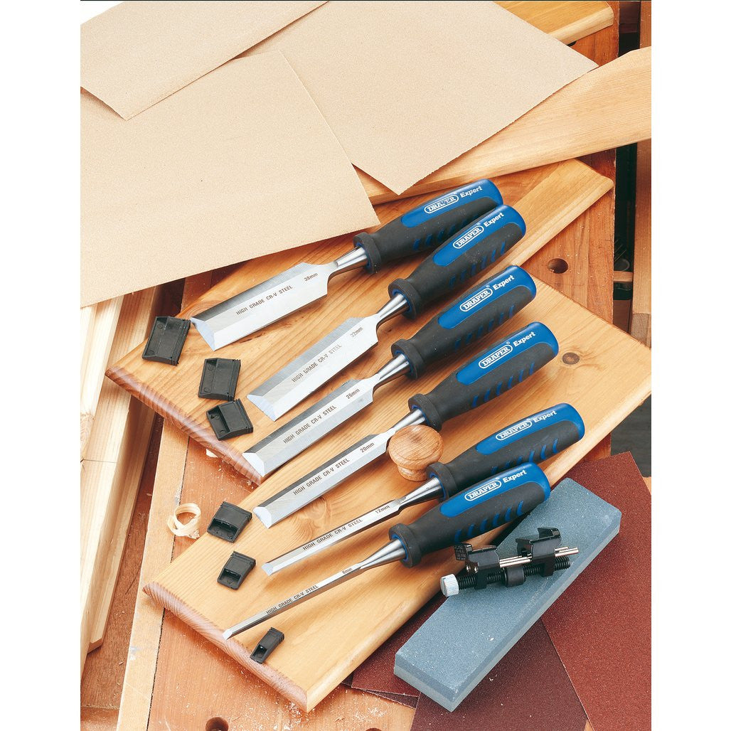 Draper Expert Soft Grip Wood Chisel Kit, 140mm (8 Piece)  88605