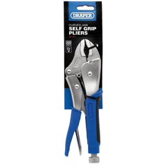 Draper Soft Grip Curved Jaw Self Grip Pliers, 220mm  89124