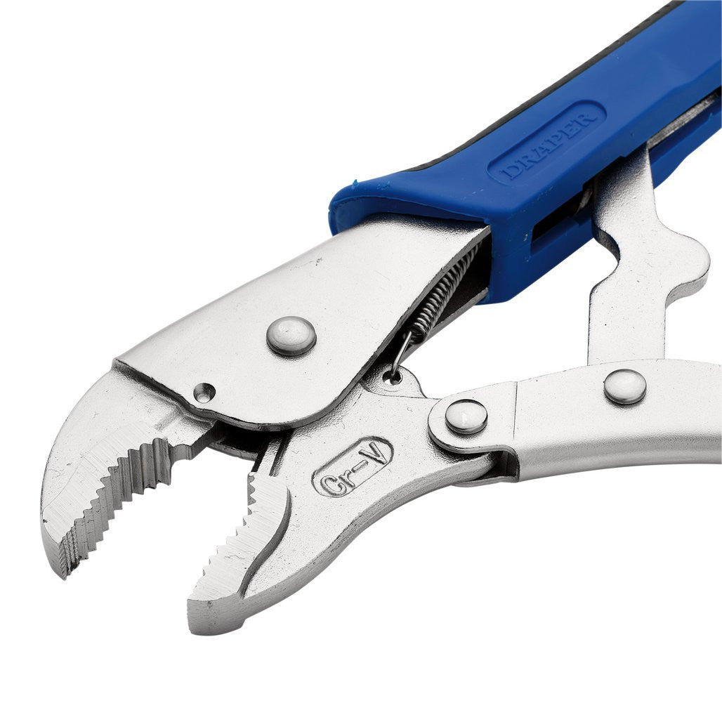 Draper Soft Grip Curved Jaw Self Grip Pliers, 220mm  89124