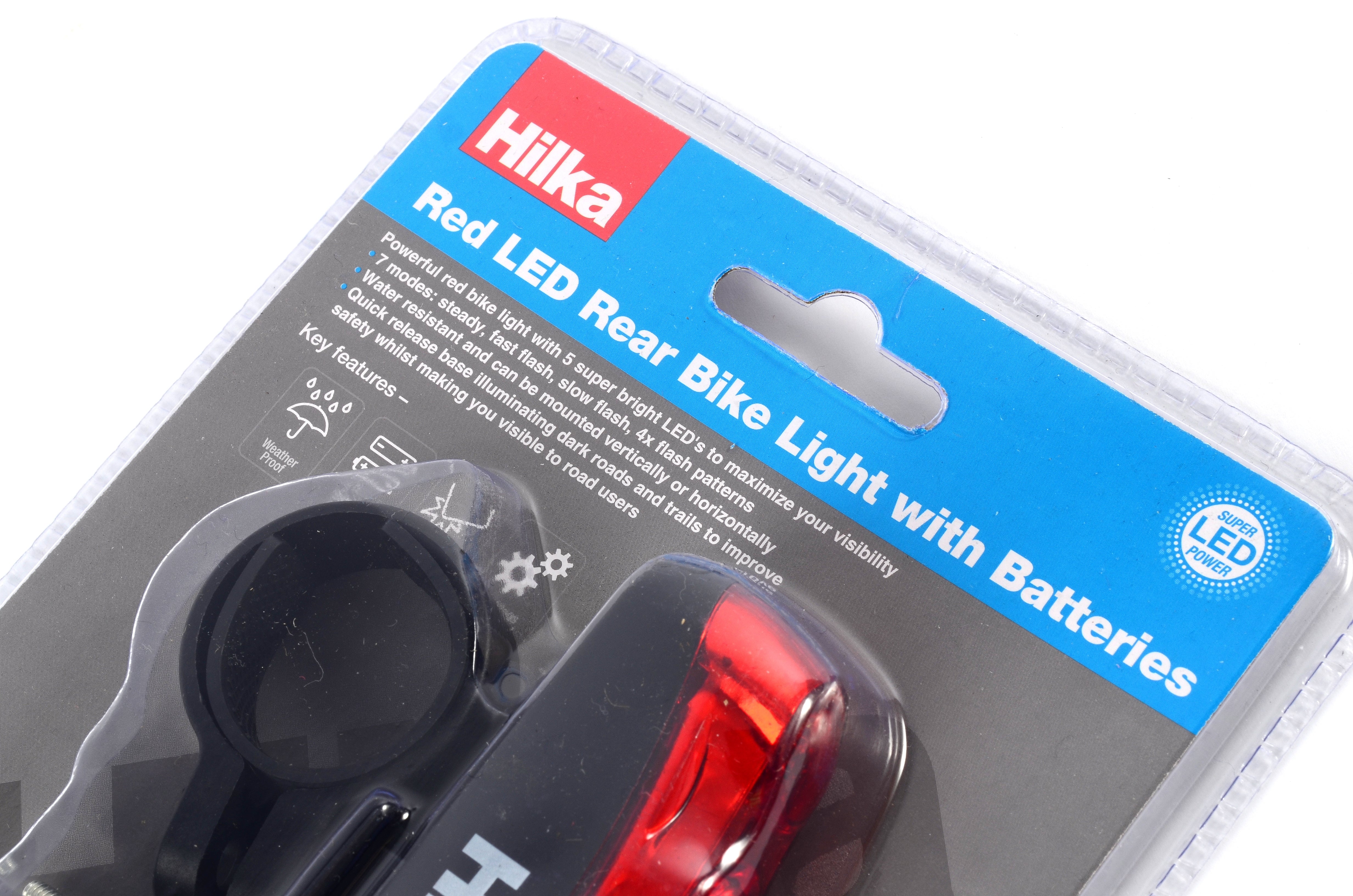 Hilka Red LED Rear Bike Light with Batteries 89508502