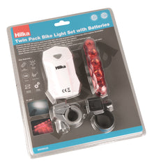 Hilka Twin Pack Bike Light Set with Batteries 89508520