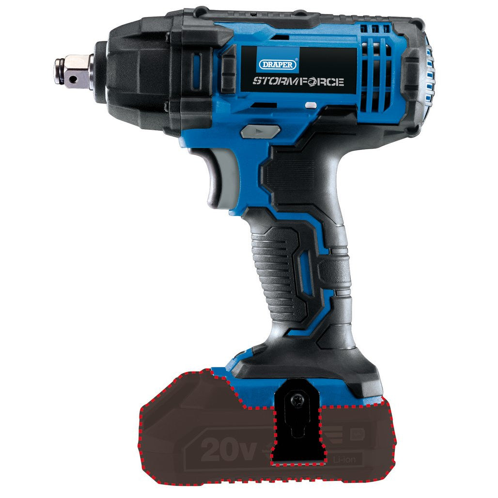 Draper Storm Force® 20V Mid-Torque Impact Wrench, 1/2" Sq. Dr., 250Nm (Sold Bare)  89519