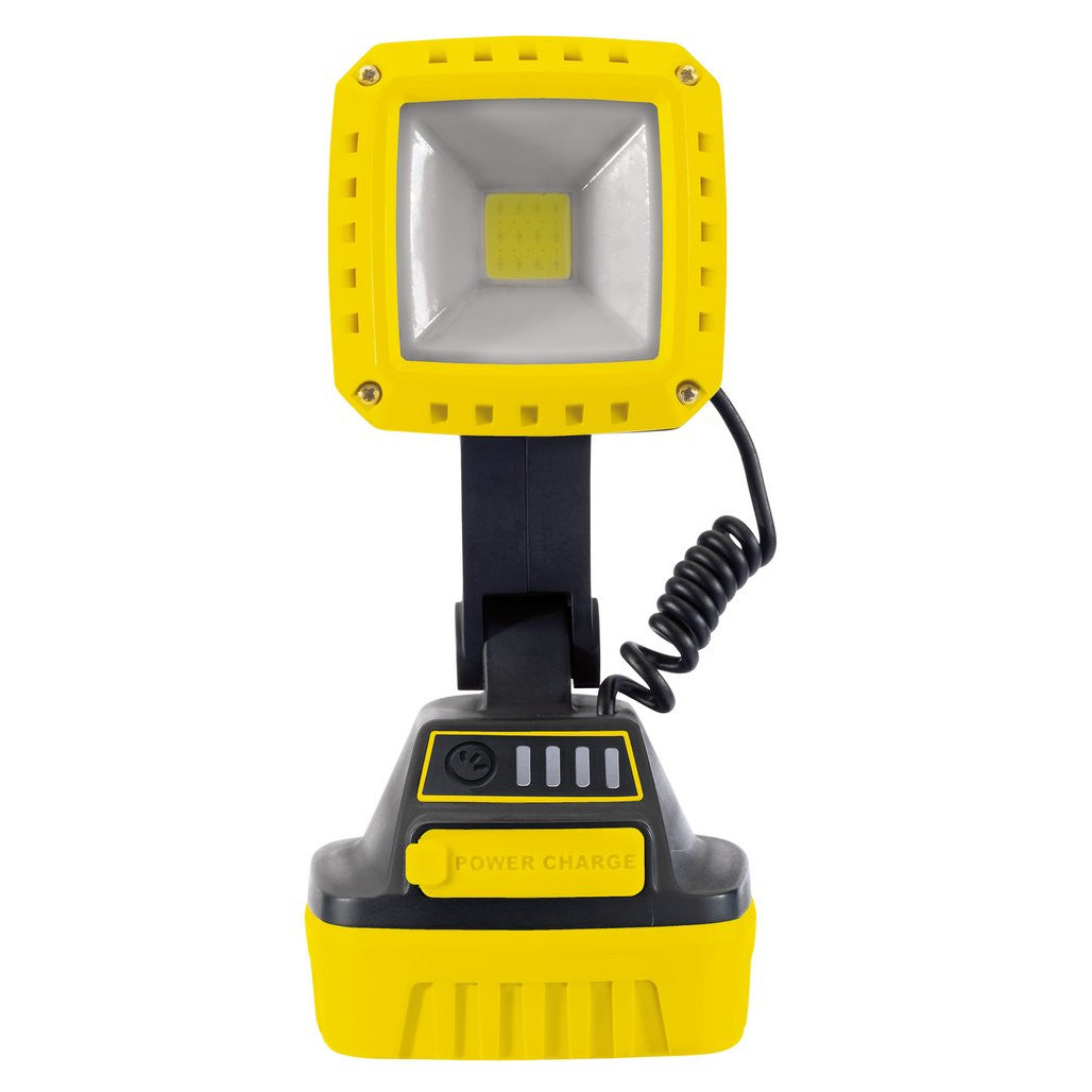 Draper COB LED Rechargeable Work Light, 10W, 1,000 Lumens, Yellow, 2 x 2.2Ah Batteries  90049
