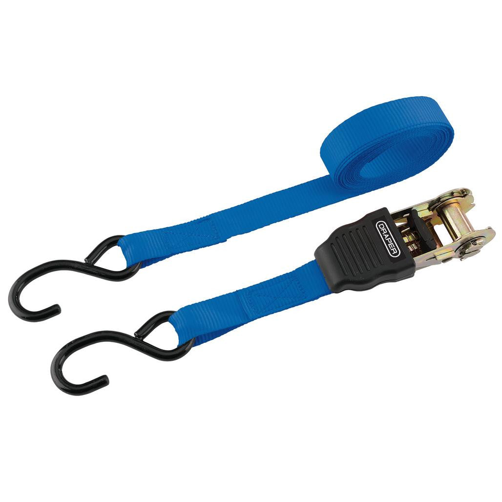Draper Ratchet Tie Down Straps, 4.5m x 25mm, 225kg (4 Piece)