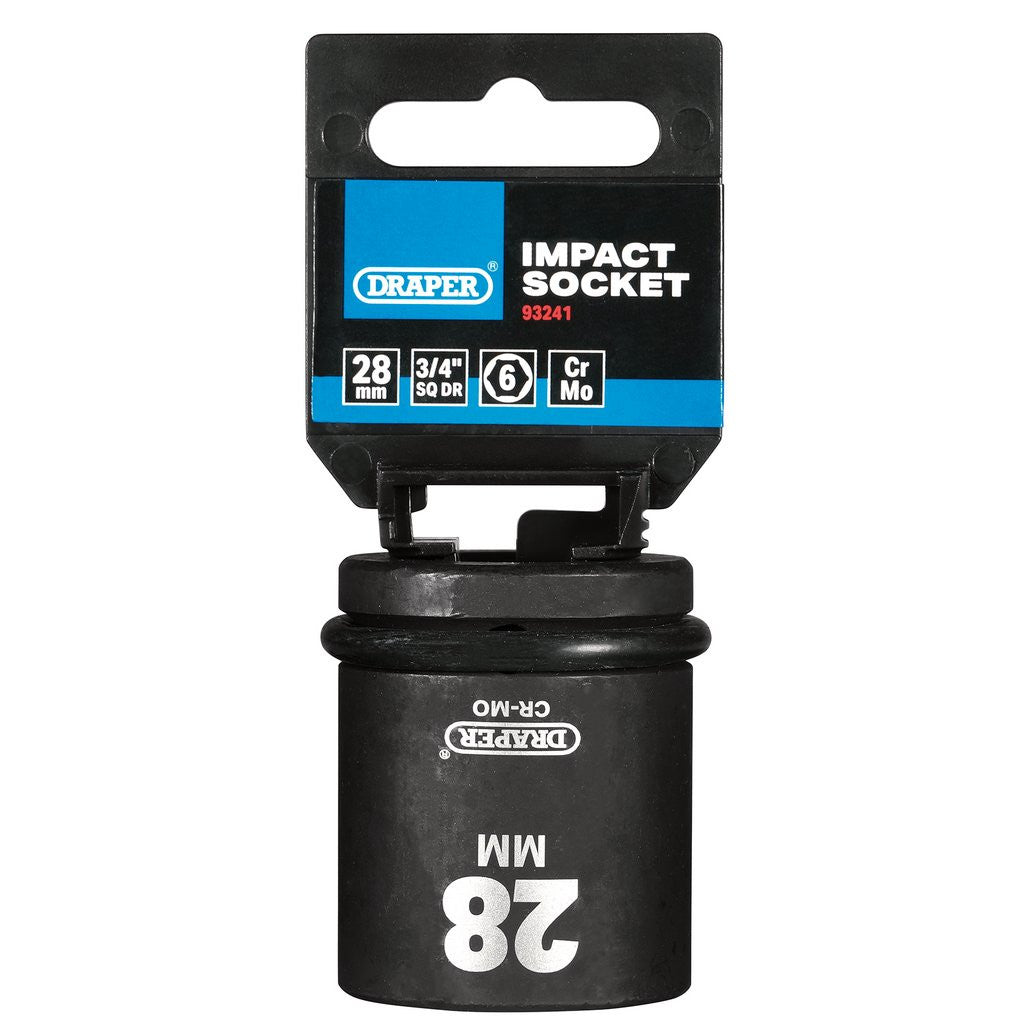 Draper HI-TORQ® 6 Point Impact Socket, 3/4" Sq. Dr., 28mm  93241
