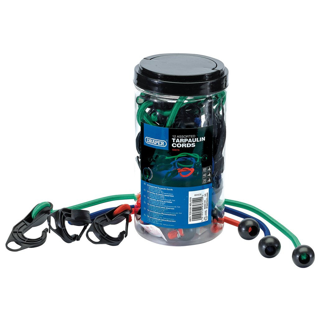 Draper Tarpaulin Cord Set (12 Piece) 93670
