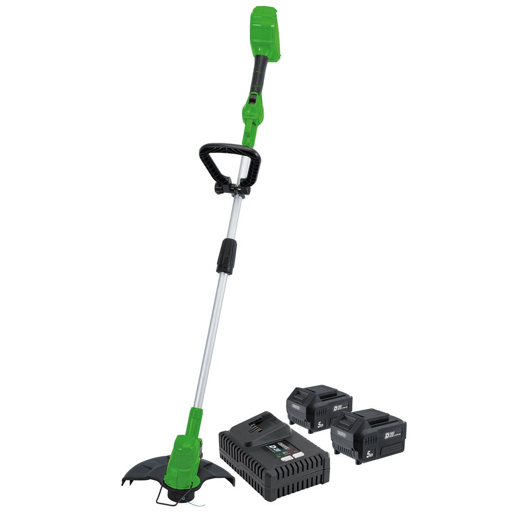 Draper D20 40V Grass Trimmer Kit, 2 x 5.0Ah Battery, 1 x Fast Charger  94580