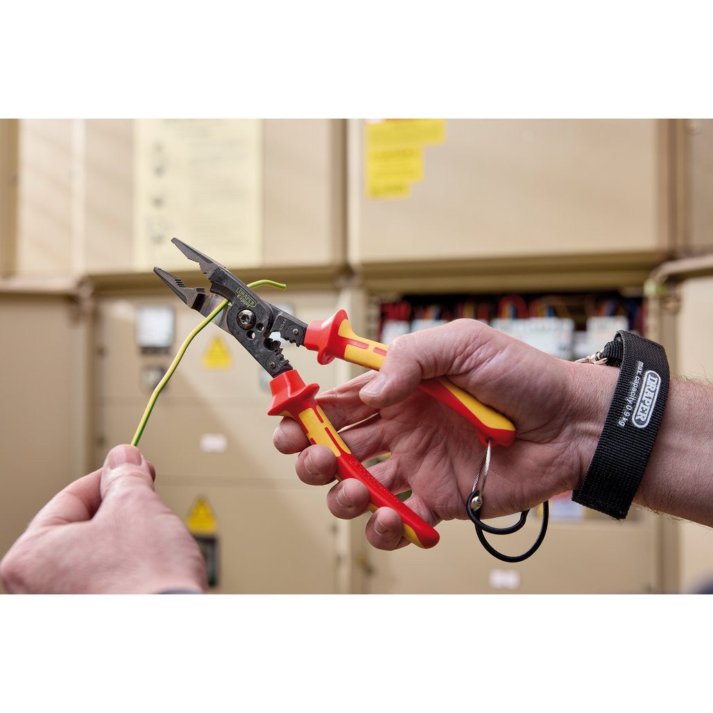 Draper XP1000® VDE Tethered 8-in-1 Electricians Pliers, 215mm  94605