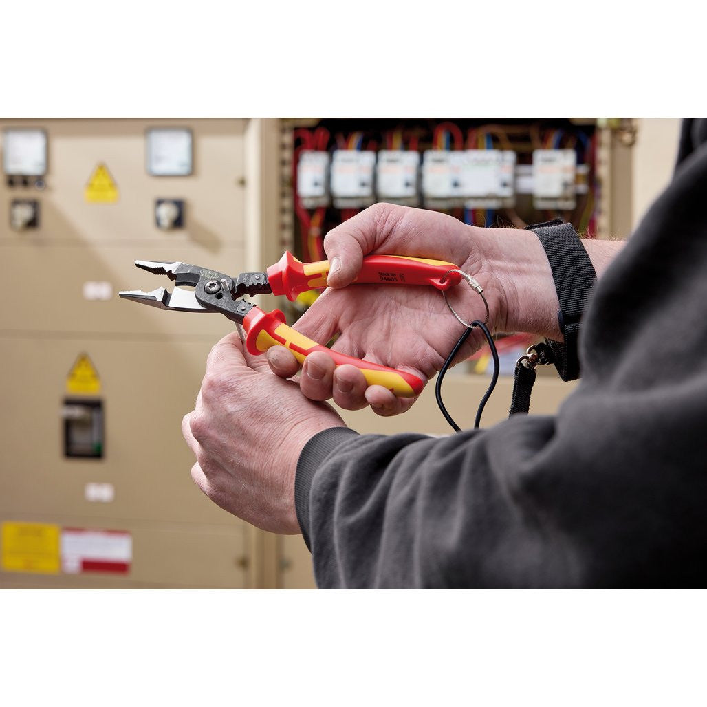 Draper XP1000® VDE Tethered 8-in-1 Electricians Pliers, 215mm  94605