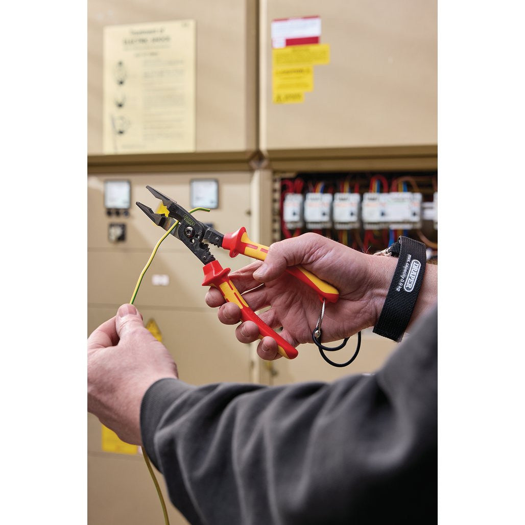Draper XP1000® VDE Tethered 8-in-1 Electricians Pliers, 215mm  94605