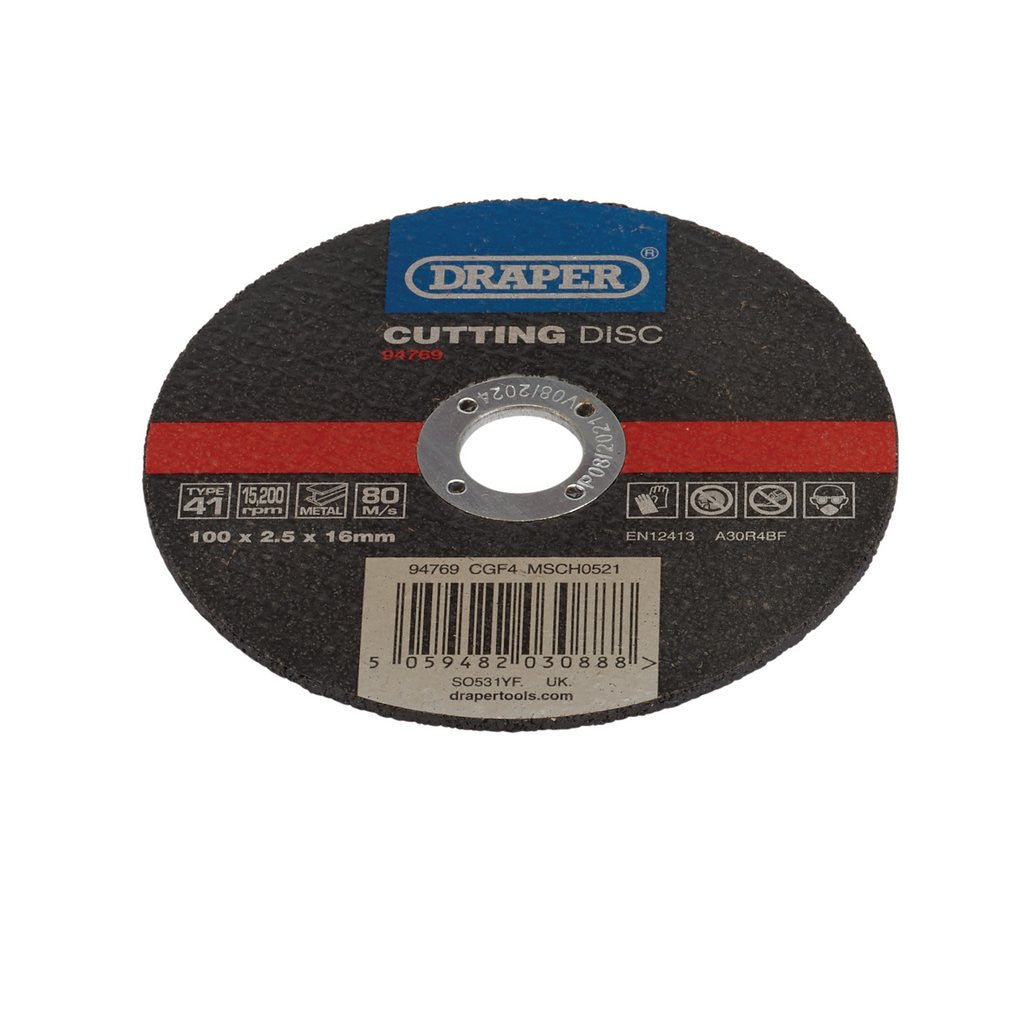 Draper Metal Cutting Disc, 100 x 2.5 x 16mm  94769