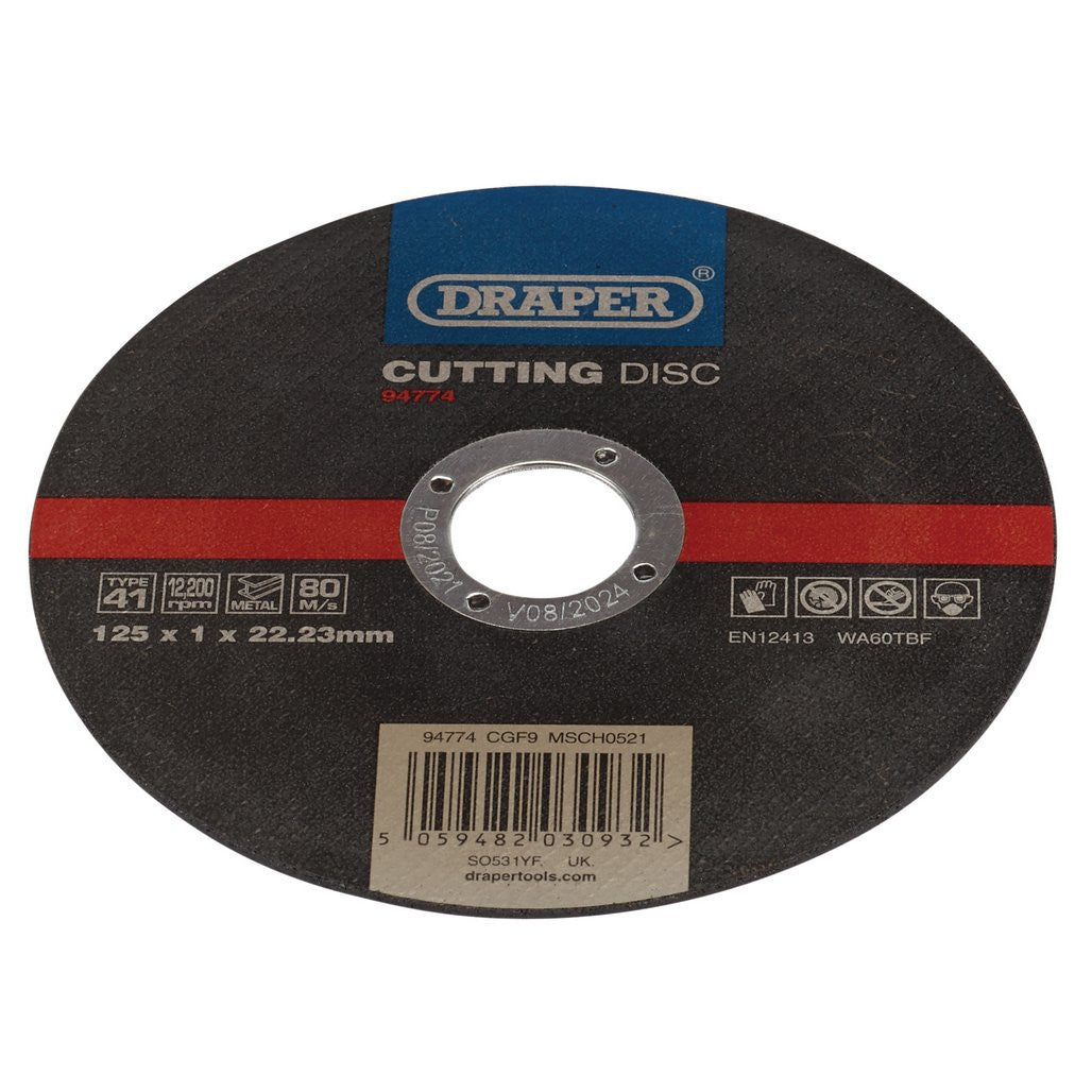 Draper Metal Cutting Disc, 125 x 1 x 22.23mm  94774