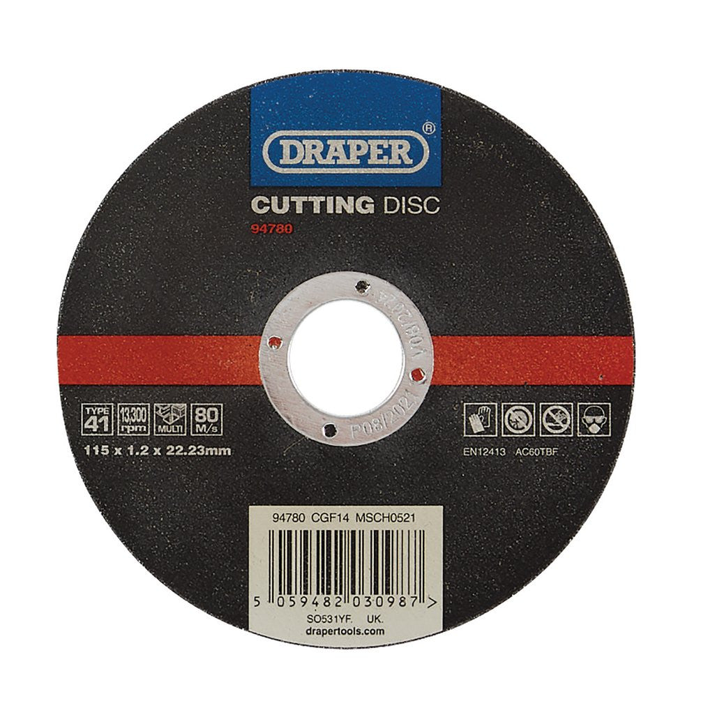 Draper Multi-Purpose Cutting Disc, 115 x 1.2 x 22.23mm  94780