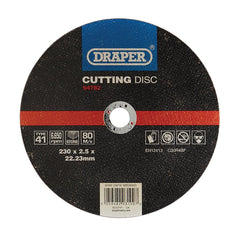 Draper Flat Stone Cutting Disc, 230 x 2.5 x 22.23mm  94782