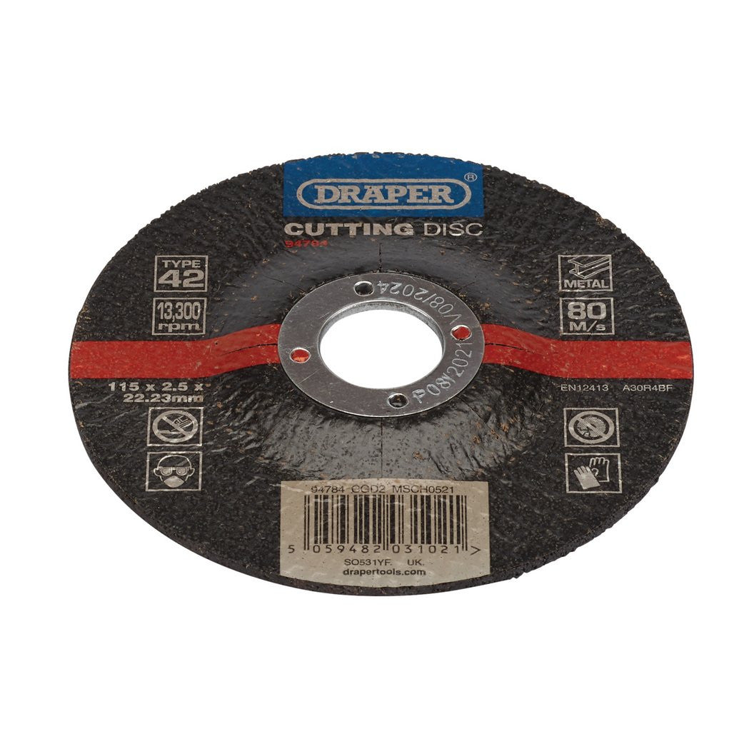 Draper DPC Metal Cutting Disc, 115 x 2.5 x 22.23mm  94784