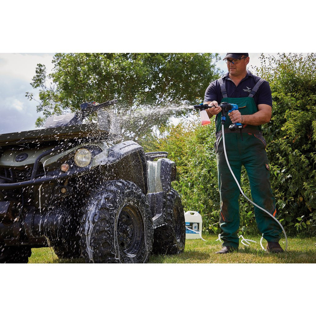 Draper D20 20V Pressure Washer, D20 20V Wireless Speaker, 1 x 2.0Ah, 1 x 3.0Ah, 1 x Fast Charger   94796