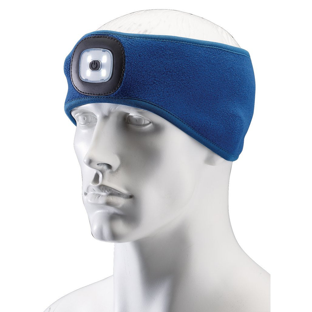 Draper Headband with USB Rechargeable LED Torch, 1W, Blue, One Size