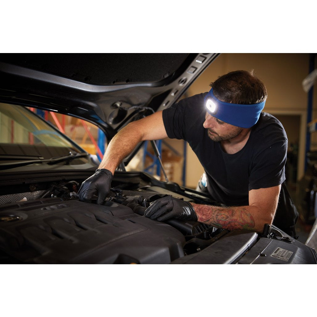 Draper Headband with USB Rechargeable LED Torch, 1W, Blue, One Size
