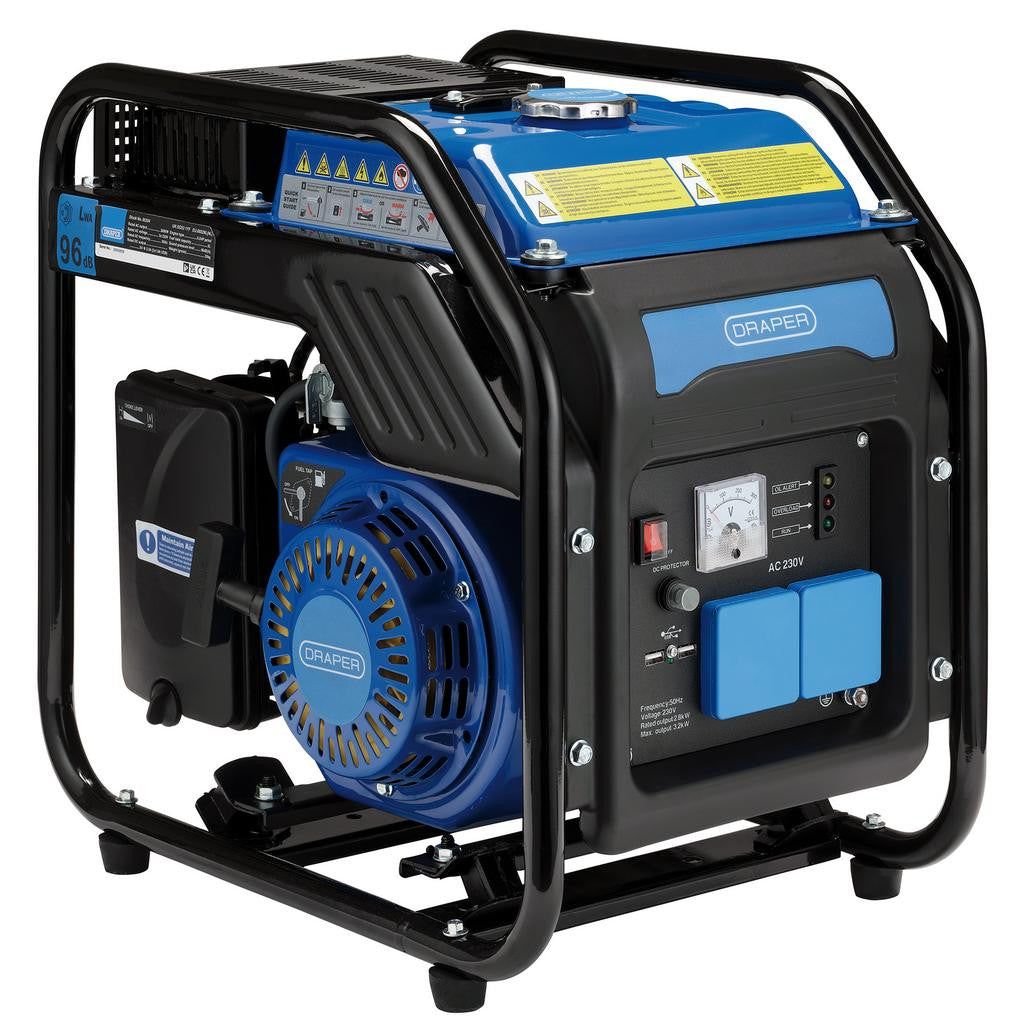Draper Petrol Open Frame Inverter Generator, 2800W   95204