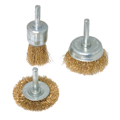 Silverline Brassed Steel Wire Wheel & Cup Brush Set 3pce 985332