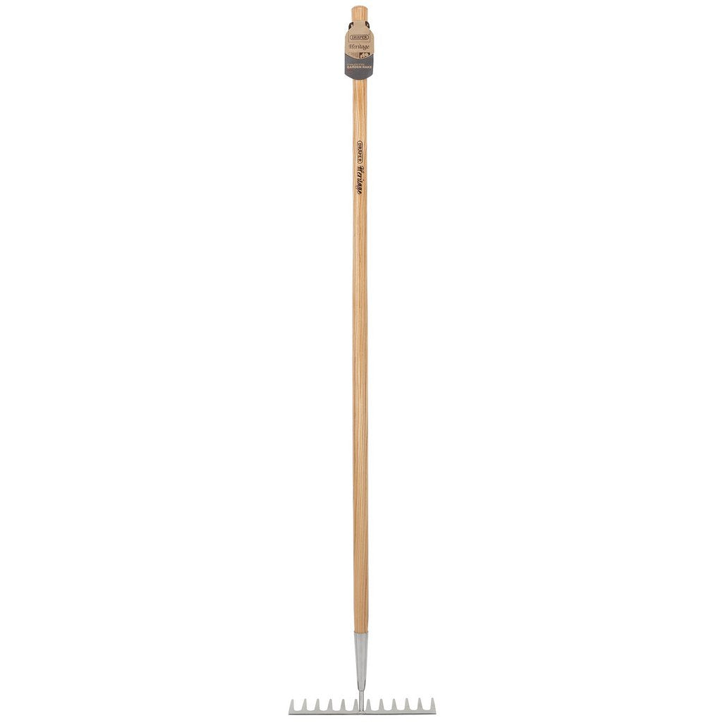 Draper Heritage Stainless Steel Garden Rake with Ash Handle  99015