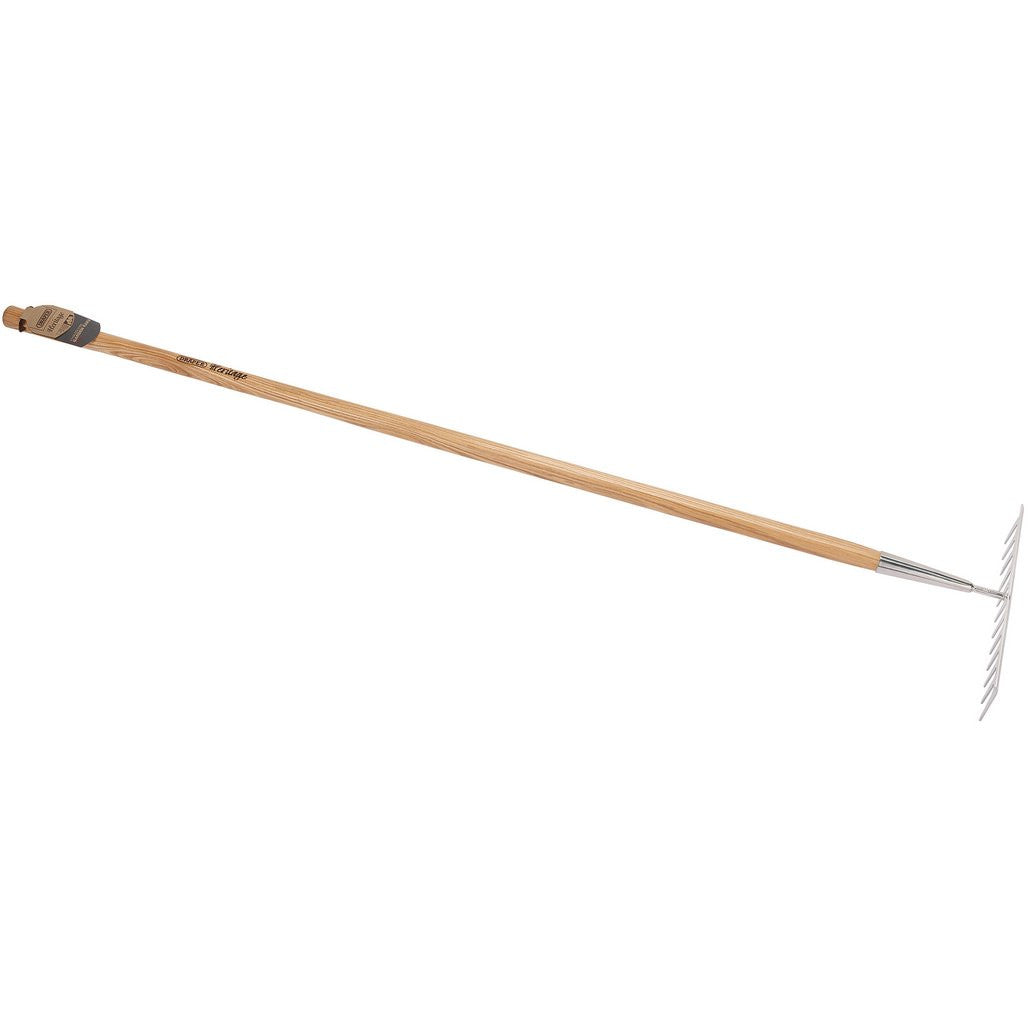 Draper Heritage Stainless Steel Garden Rake with Ash Handle  99015
