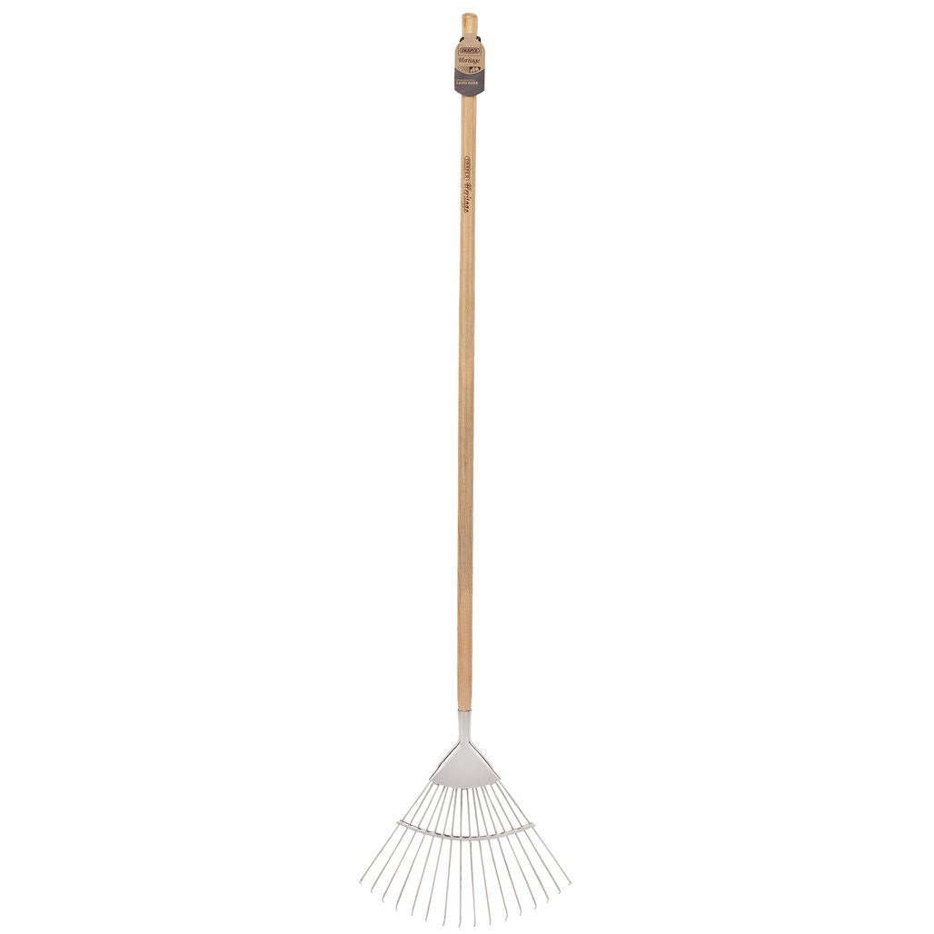 Draper Heritage Stainless Steel Lawn Rake with Ash Handle  99020