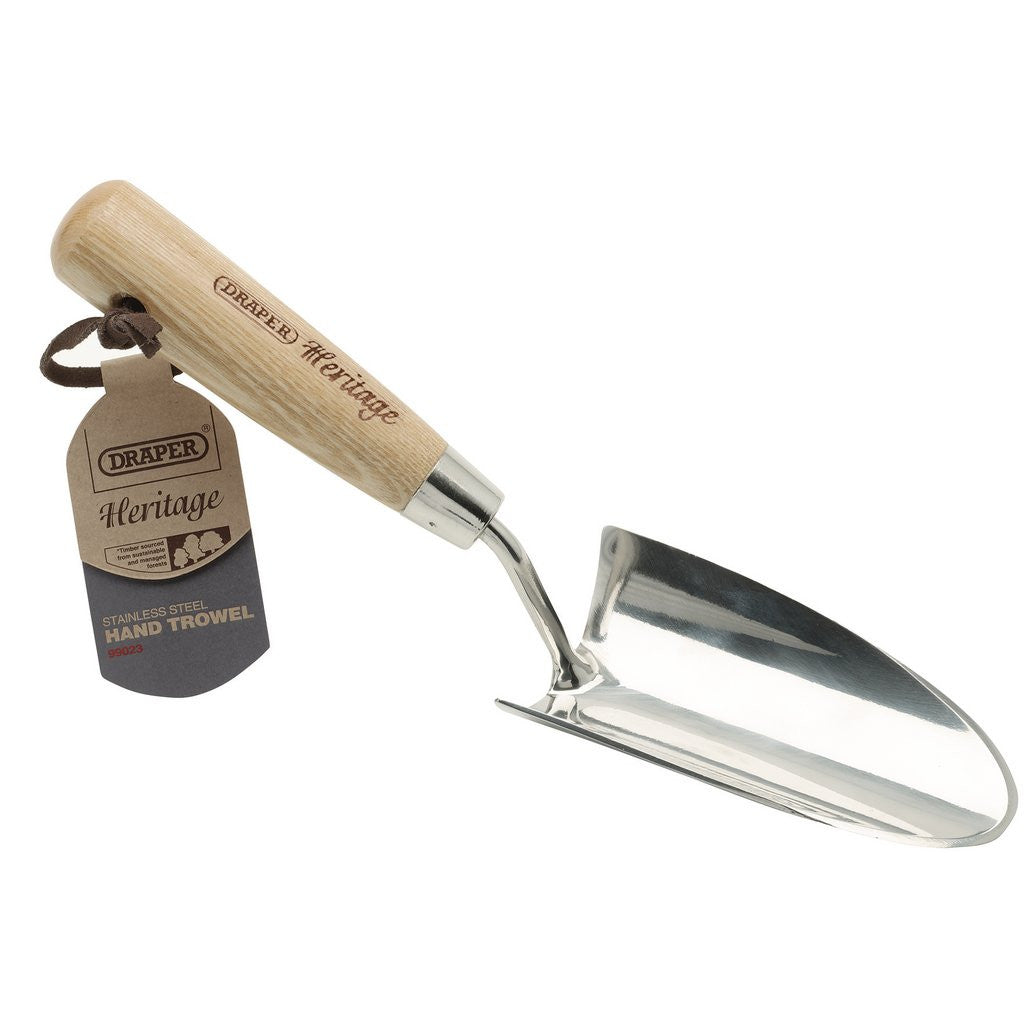 Draper Heritage Stainless Steel Hand Trowel with Ash Handle  99023