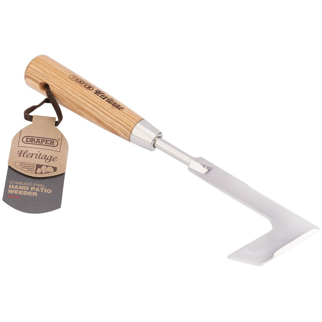 Draper Heritage Stainless Steel Hand Patio Weeder With Ash Handle  99028