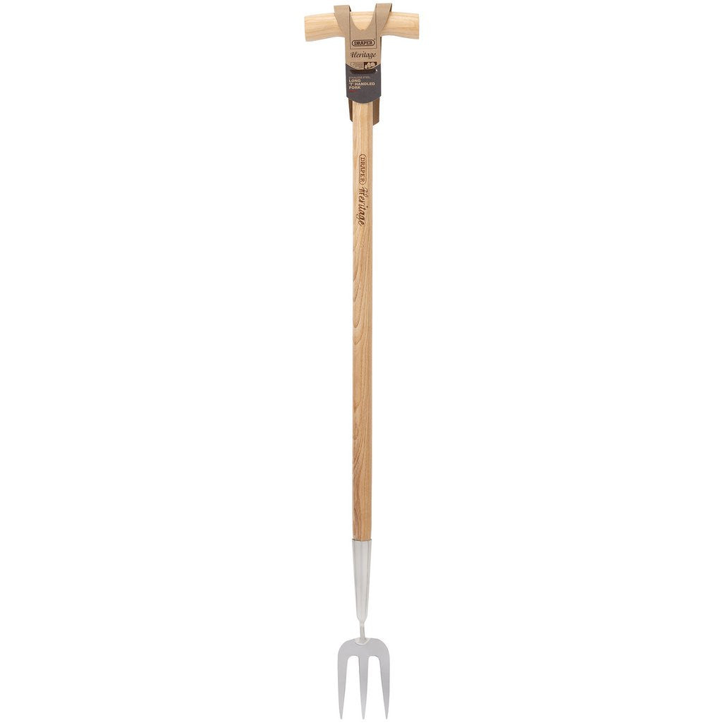 Draper Heritage Stainless Steel Fork With Ash Long Handle  99031
