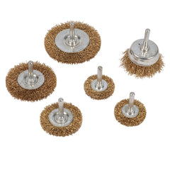 Silverline Brassed Steel Wire Wheel & Cup Brush Set 6pce 993067