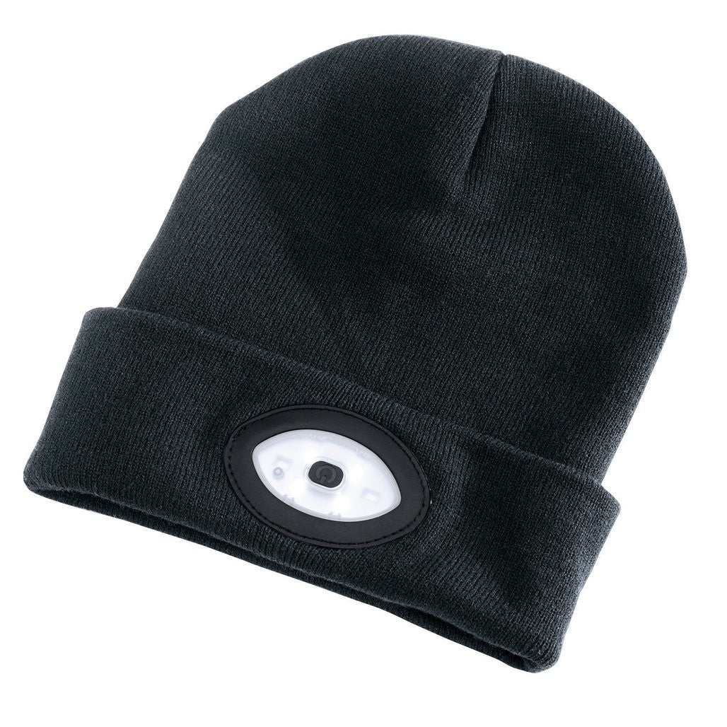 Draper Beanie Hat with Rechargeable Torch, One Size, 1W, 100 Lumens, Black  99521