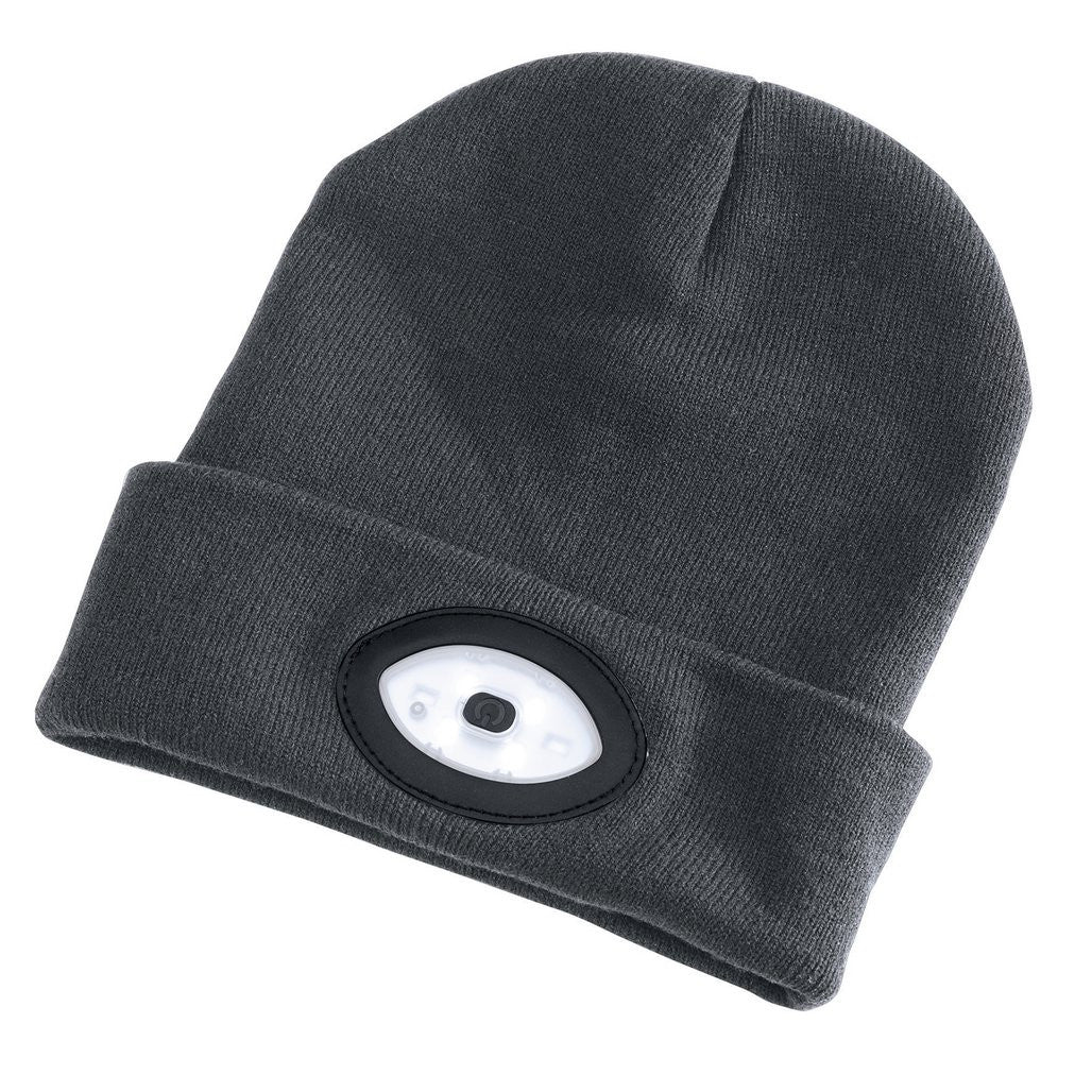 Draper Beanie Hat with Rechargeable Torch, One Size, 1W, 100 Lumens, Grey  99522
