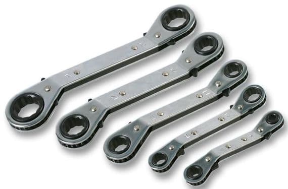 Duratool Metric Offset Ratchet Ring Spanner Set 6mm to 21mm, 5 Piece D00227