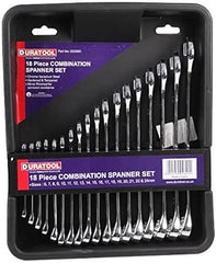 Duratool 6mm - 24mm Polished Chrome Combination Spanner Set, 18 Piece  D03080