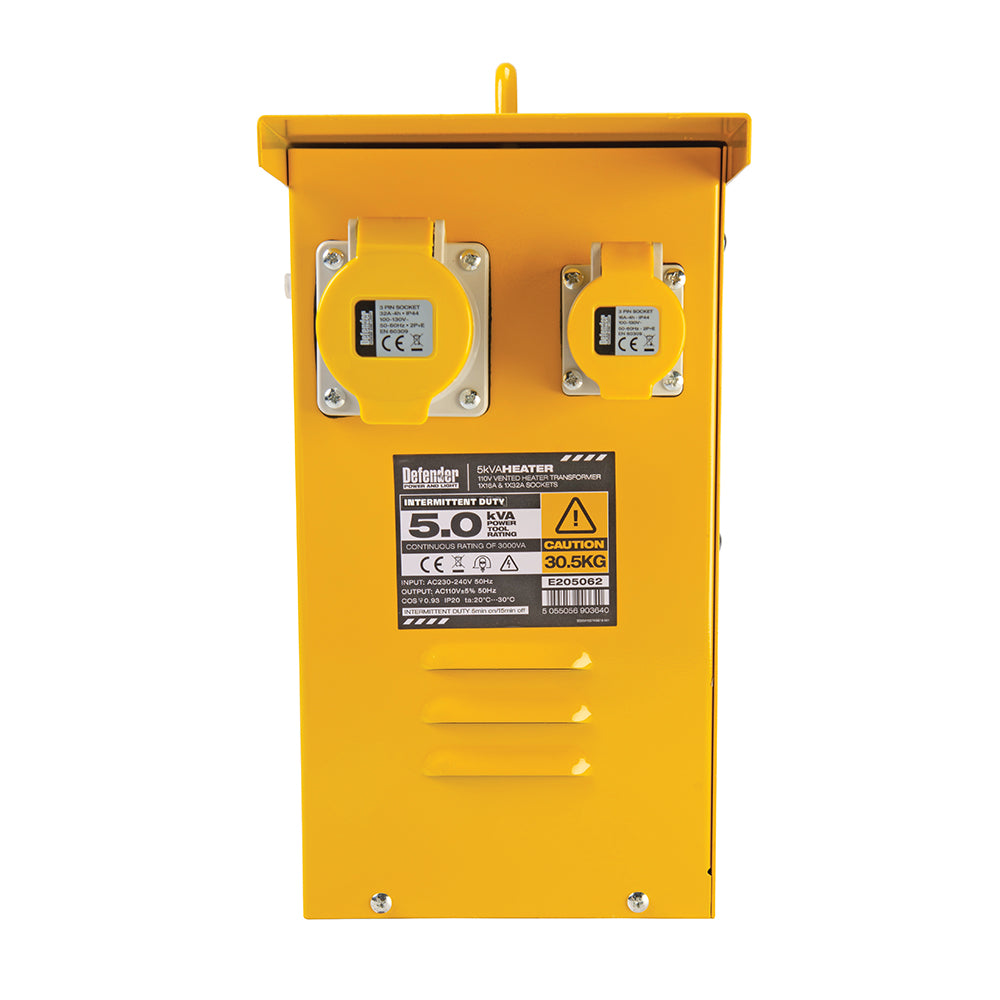 Defender 5kVA Metal Heater Transformer 16A / 32A E205062