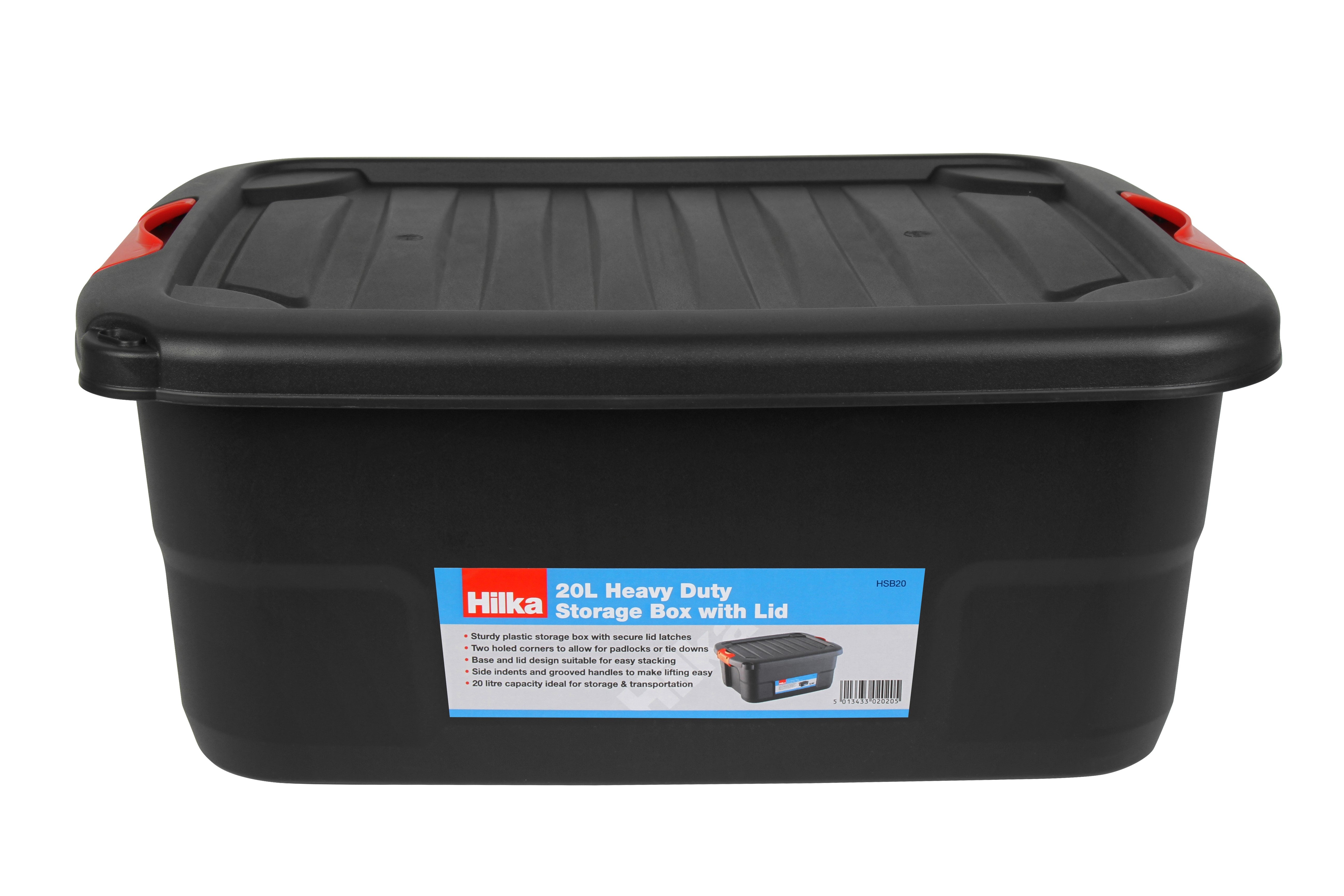 Hilka 20L Heavy Duty Storage Box with Lid HSB20