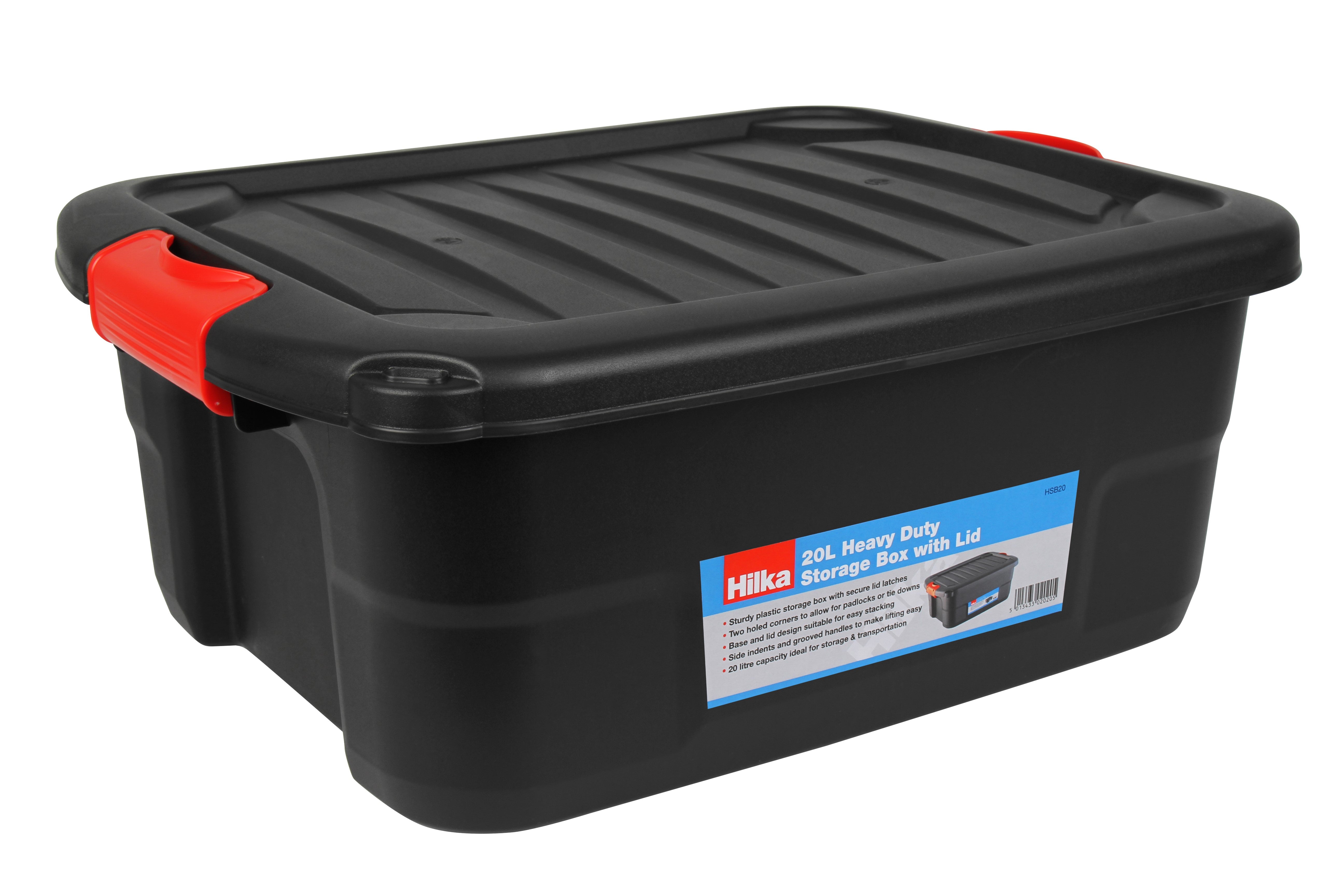 Hilka 20L Heavy Duty Storage Box with Lid HSB20