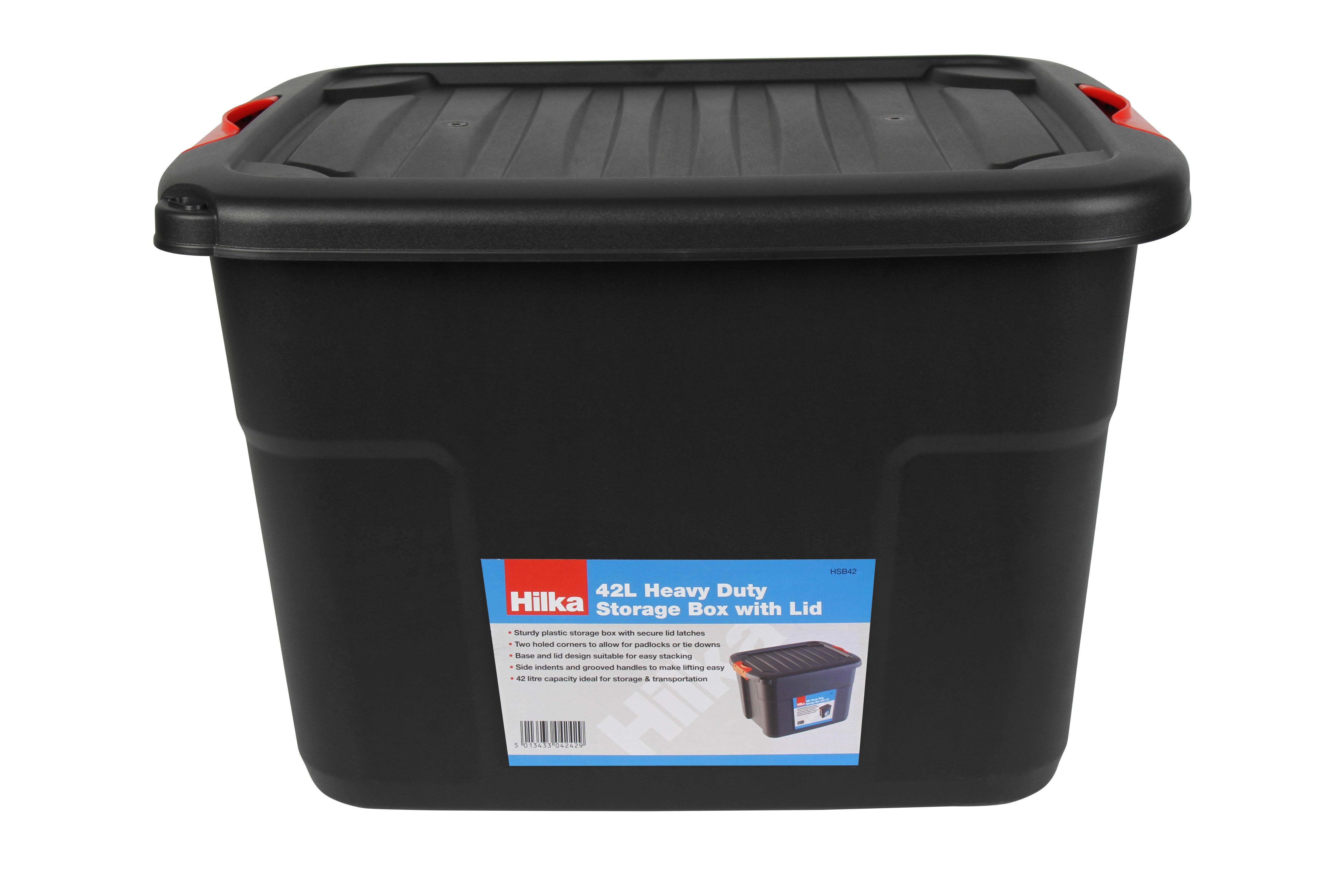Hilka 42L Heavy Duty Storage Box with Lid HSB42